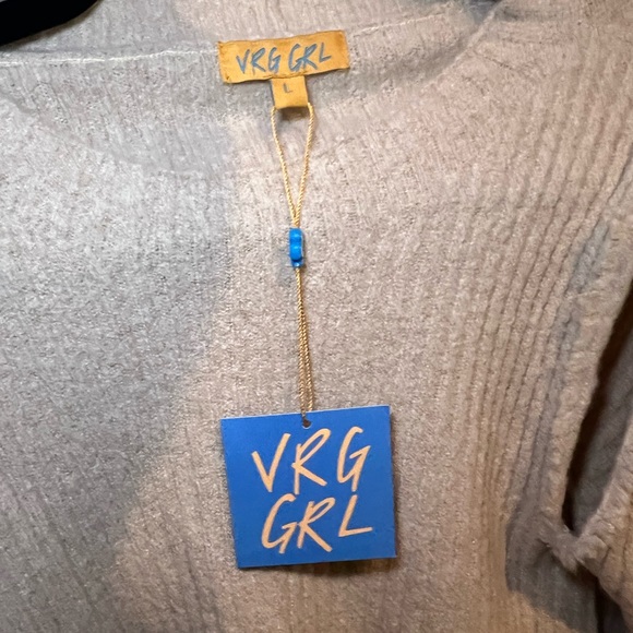 VRG GRL Louvre Knit Top in Natural Size Large NEW WITH TAGS - Picture 4 of 8